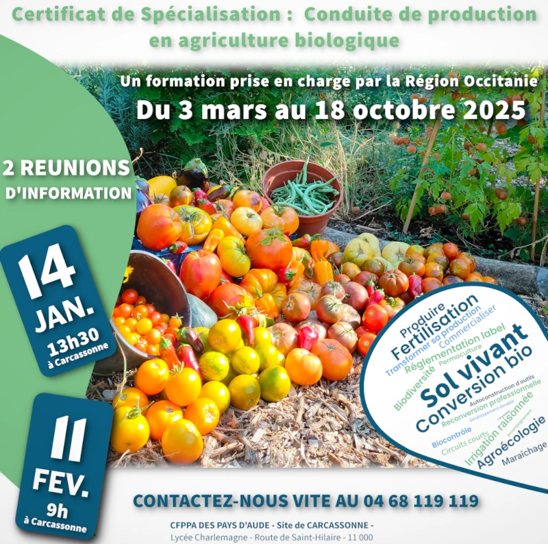 formation adulte, certification bio, conversion ouvrier agricole qualifié, PPAM, permaculture, agroforesterie