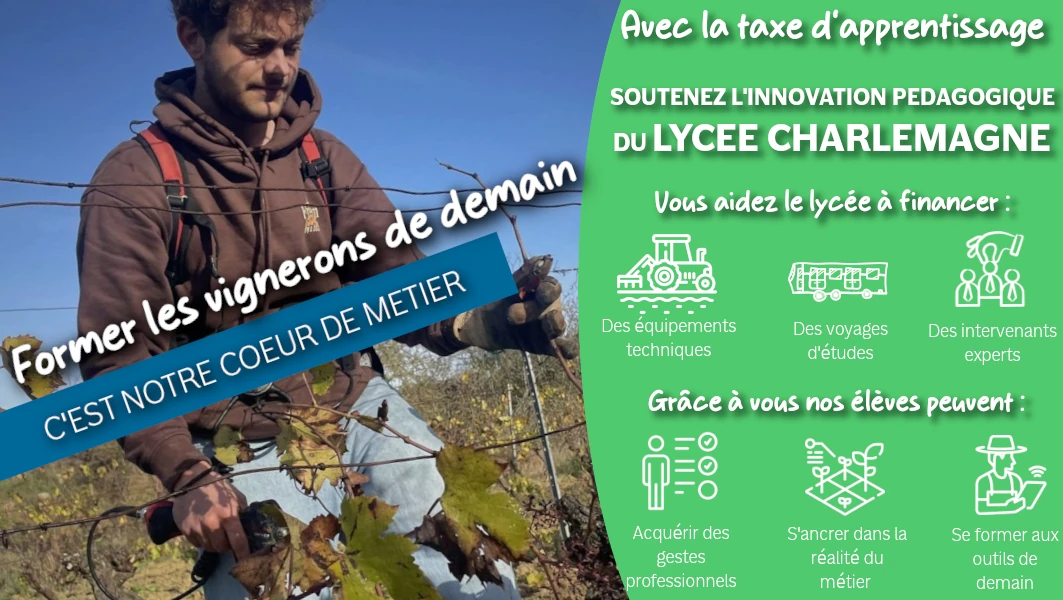 taxe d'apprentissage, soutenir l'enseignement agricole, lycée charlemagne, lycée martin luther king, innovation pédagogique, formation agricole