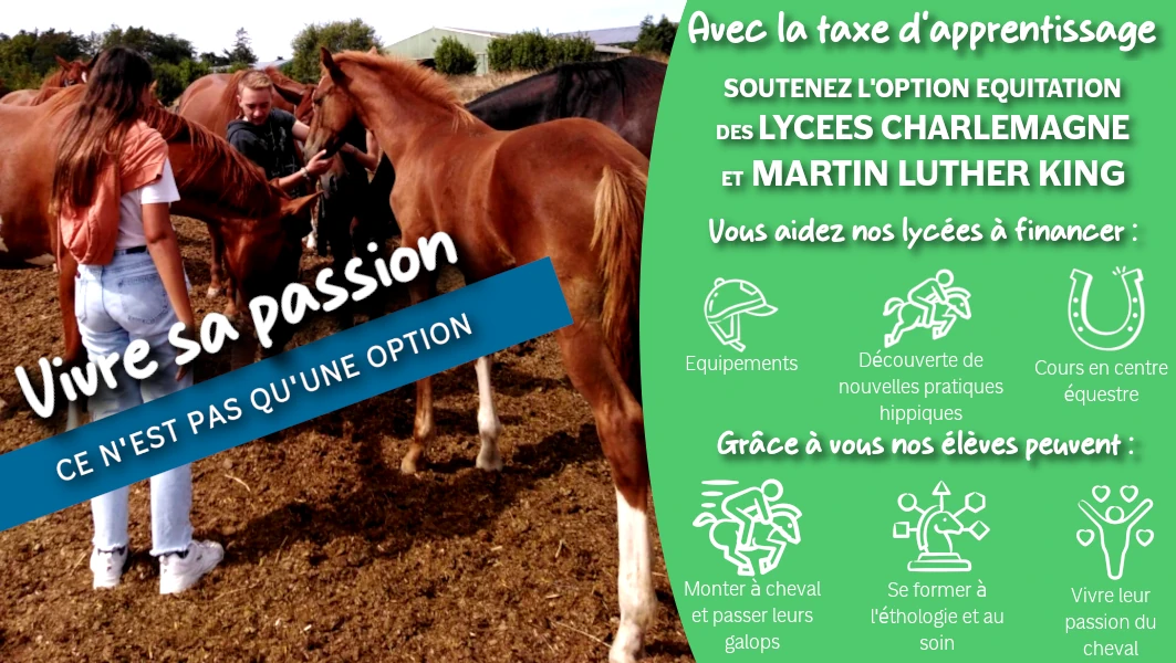 taxe d'apprentissage, soutenir l'enseignement agricole, lycée charlemagne, lycée martin luther king, innovation pédagogique, formation agricole